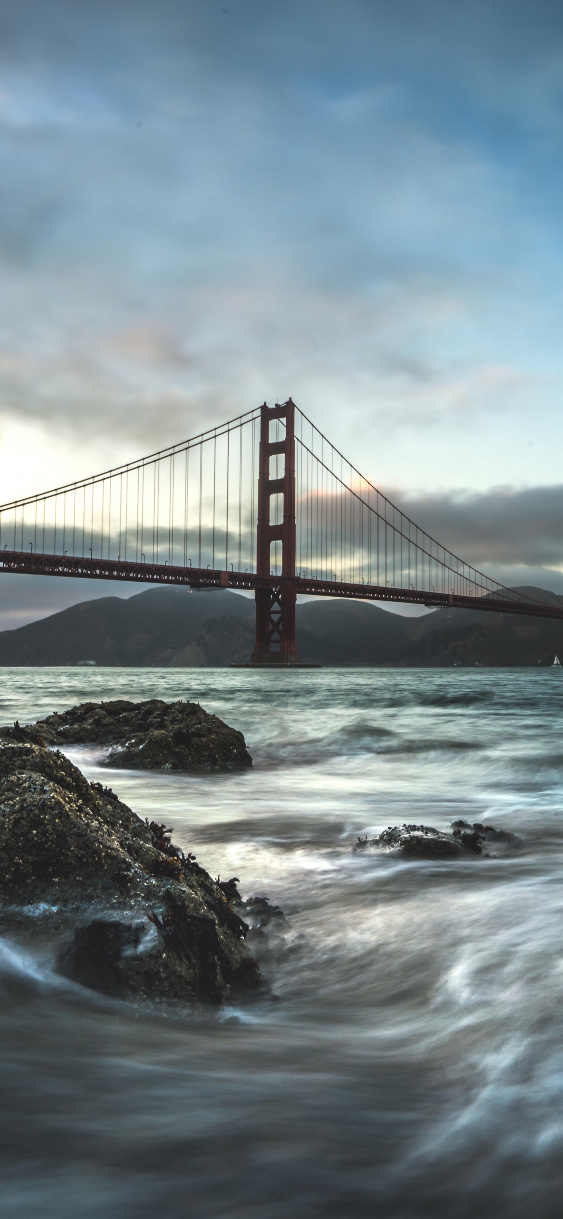 Sea, Golden Gate Bridge, Water, Nature, Bridge. Wallpaper in 1125x2436 Resolution