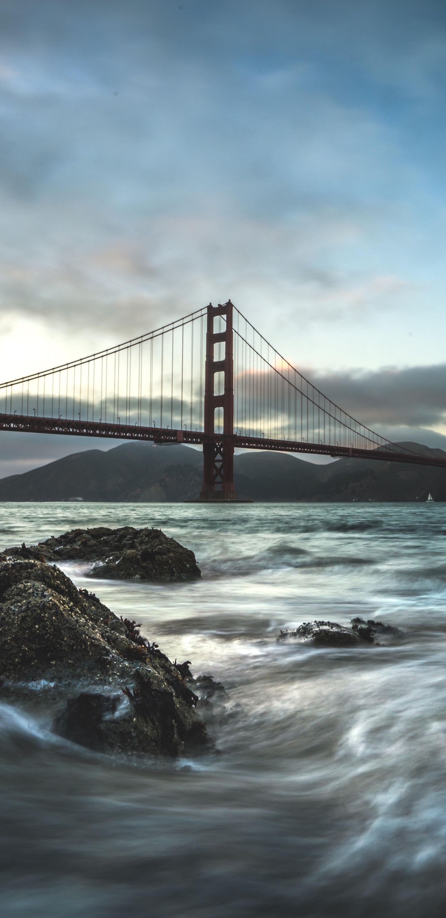 Sea, Golden Gate Bridge, Water, Nature, Bridge. Wallpaper in 1440x2960 Resolution