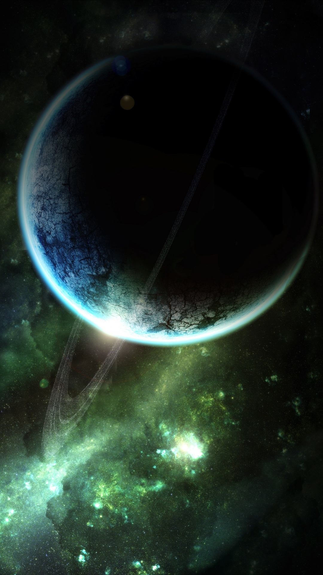 Schwarz-Weiß-Planetenillustration. Wallpaper in 1080x1920 Resolution