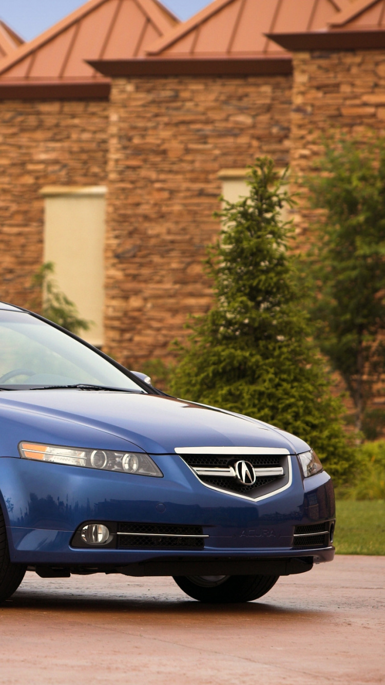 Blue Bmw m 3 Coupe Parked Beside Brown Brick Wall. Wallpaper in 750x1334 Resolution