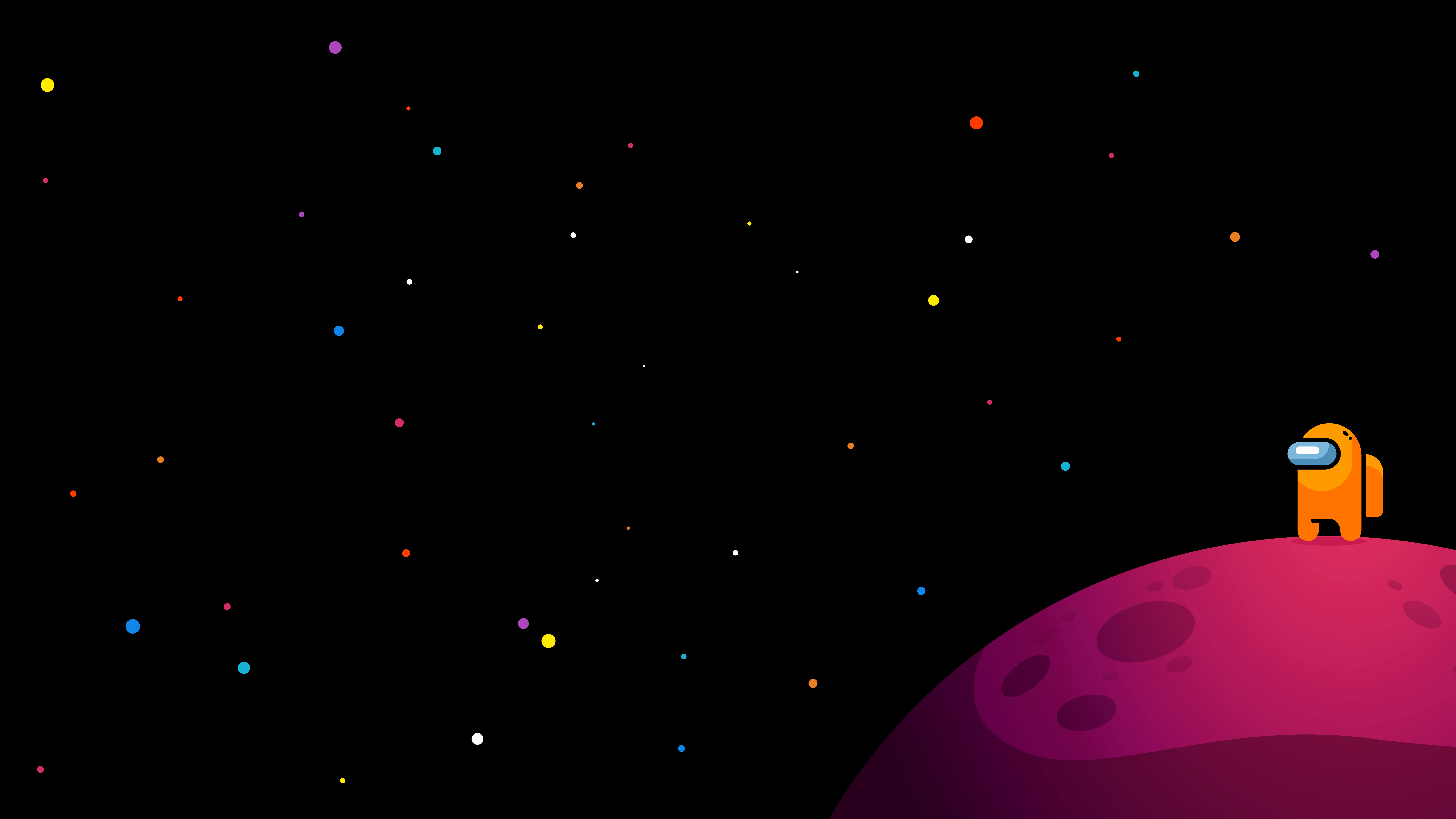 Among Us, online game, tablet, astronomical object, night