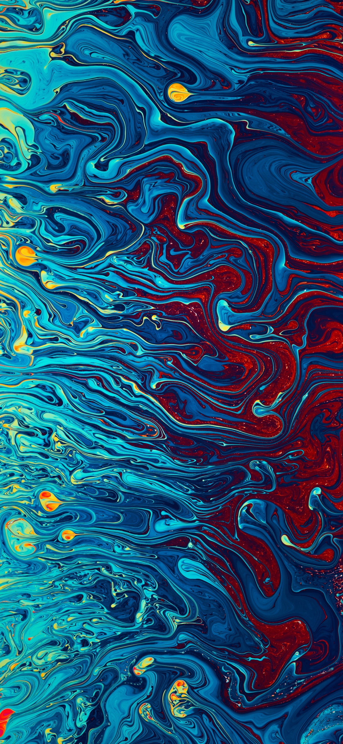 Water, Acrylic Paint, Visual Arts, Painting, Abstract Art. Wallpaper in 1125x2436 Resolution