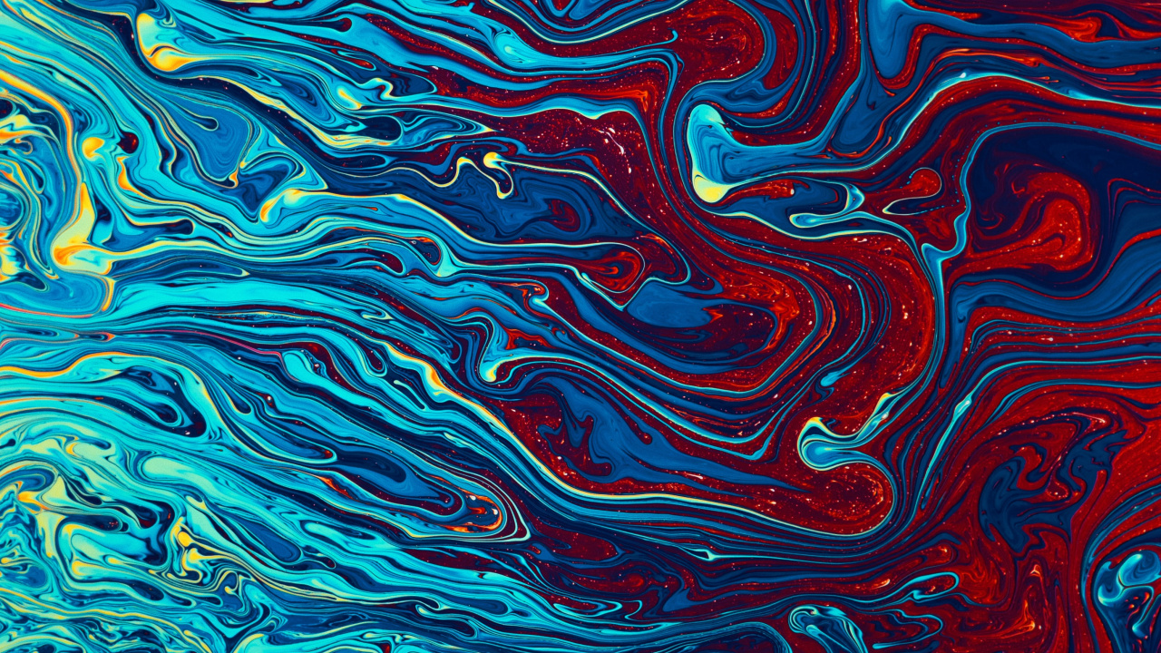 Water, Acrylic Paint, Visual Arts, Painting, Abstract Art. Wallpaper in 1280x720 Resolution