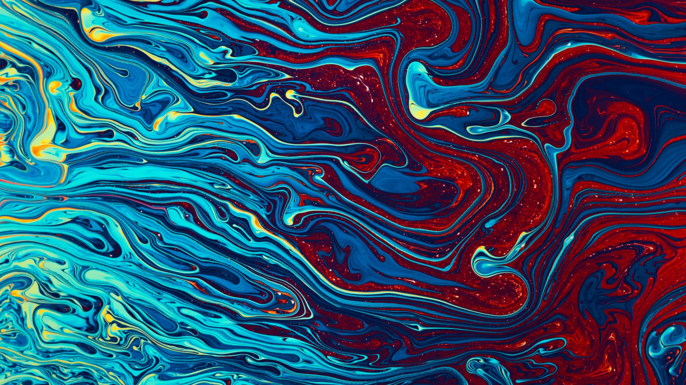 Water, Acrylic Paint, Visual Arts, Painting, Abstract Art. Wallpaper in 1366x768 Resolution