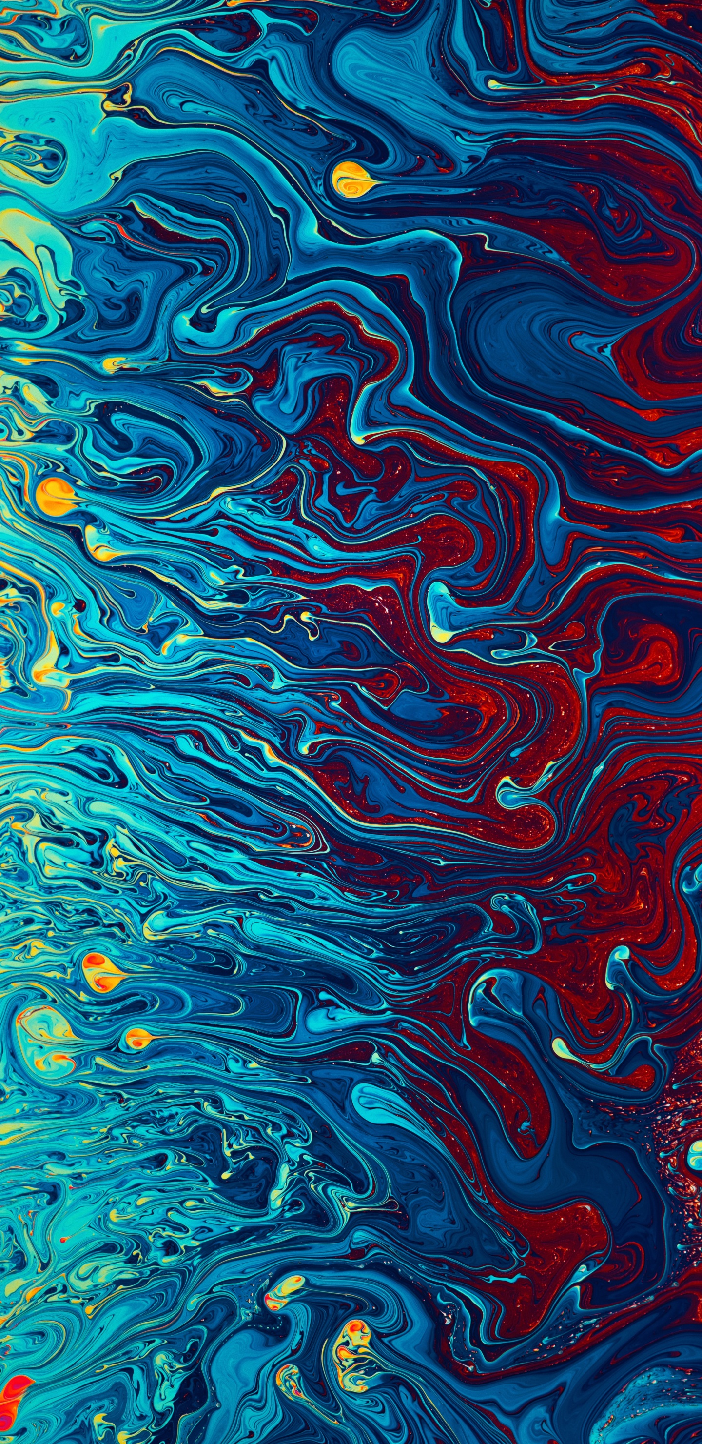 Water, Acrylic Paint, Visual Arts, Painting, Abstract Art. Wallpaper in 1440x2960 Resolution