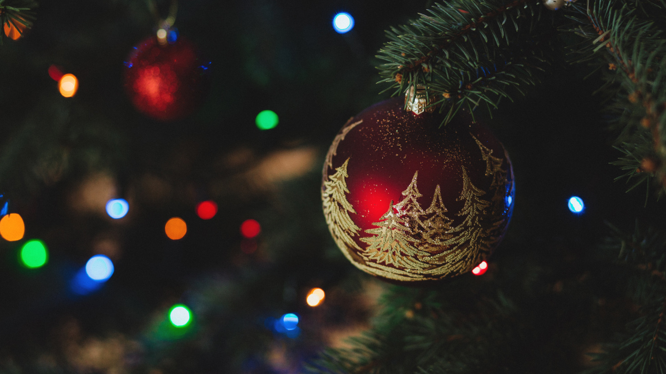 Christmas Day, Christmas Decoration, Christmas Ornament, Christmas Tree, Tree. Wallpaper in 1366x768 Resolution