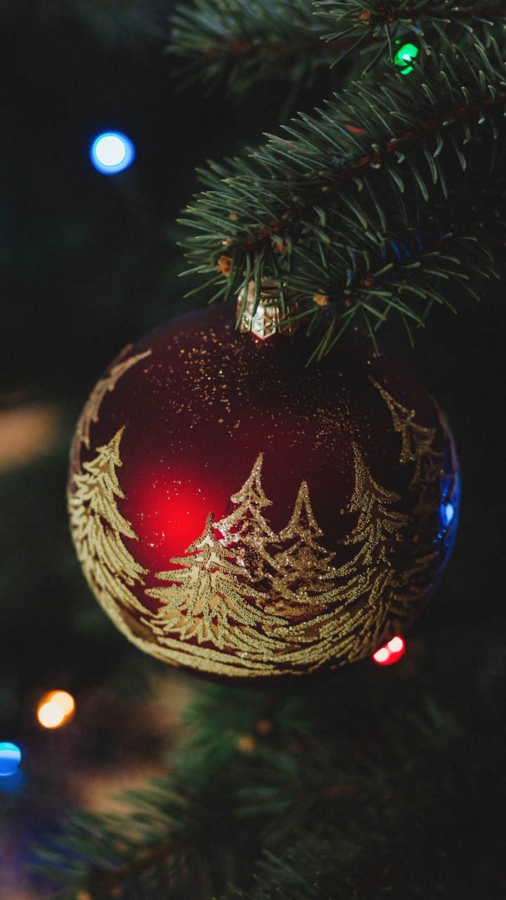 Weihnachten, Weihnachtsdekoration, Christmas Ornament, Weihnachtsbaum, Baum. Wallpaper in 720x1280 Resolution