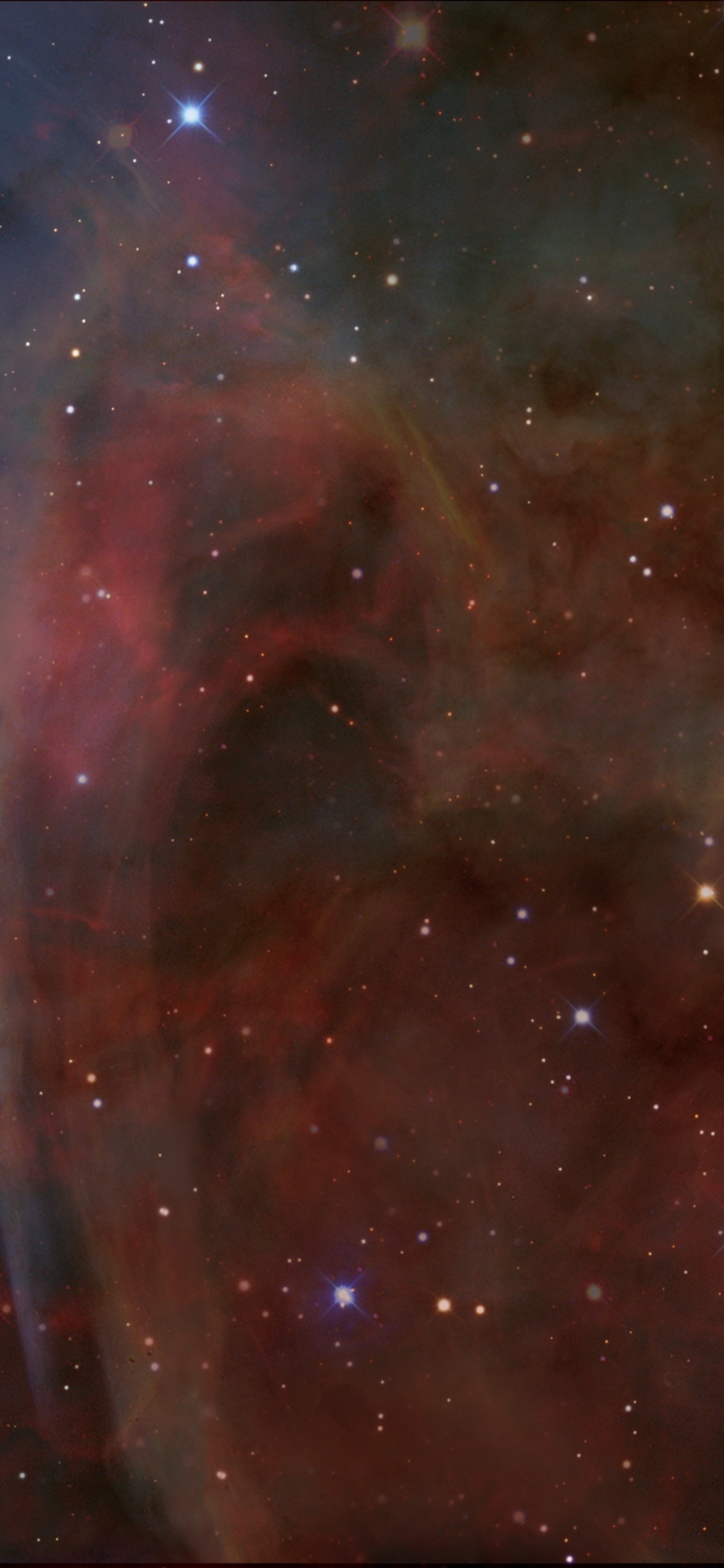 Ilustración de Galaxia Roja y Azul. Wallpaper in 1125x2436 Resolution