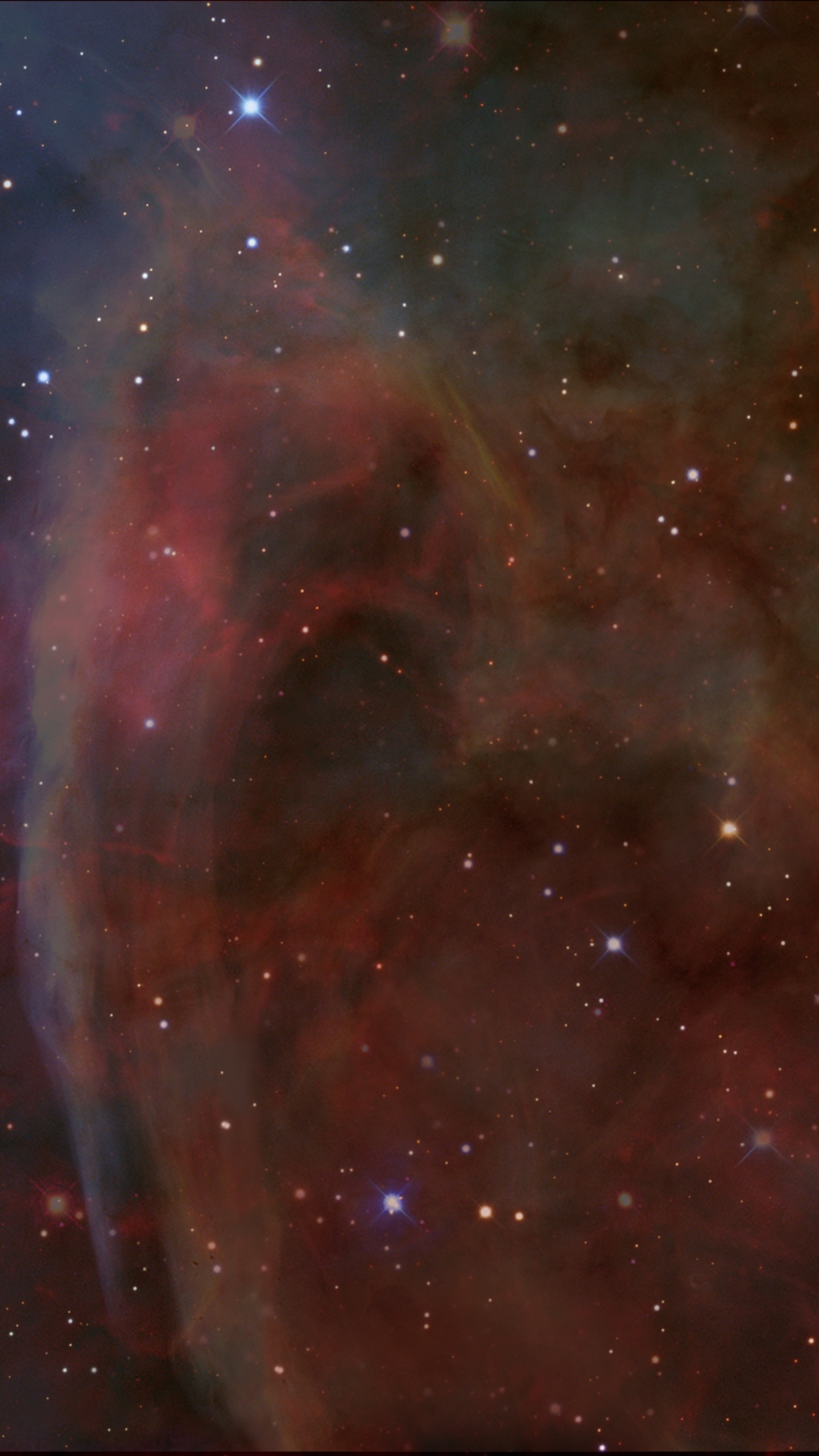Ilustración de Galaxia Roja y Azul. Wallpaper in 1440x2560 Resolution