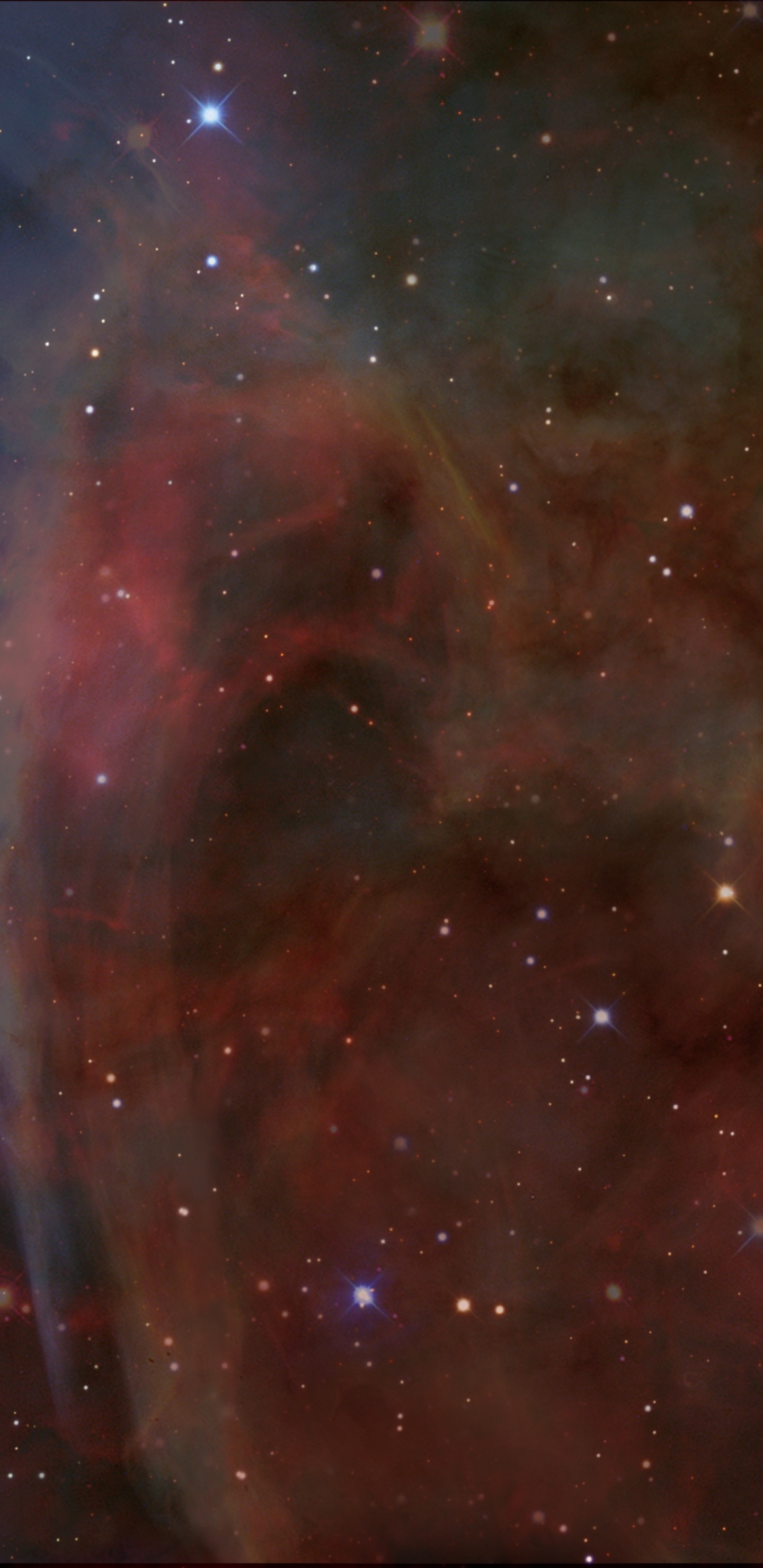 Ilustración de Galaxia Roja y Azul. Wallpaper in 1440x2960 Resolution
