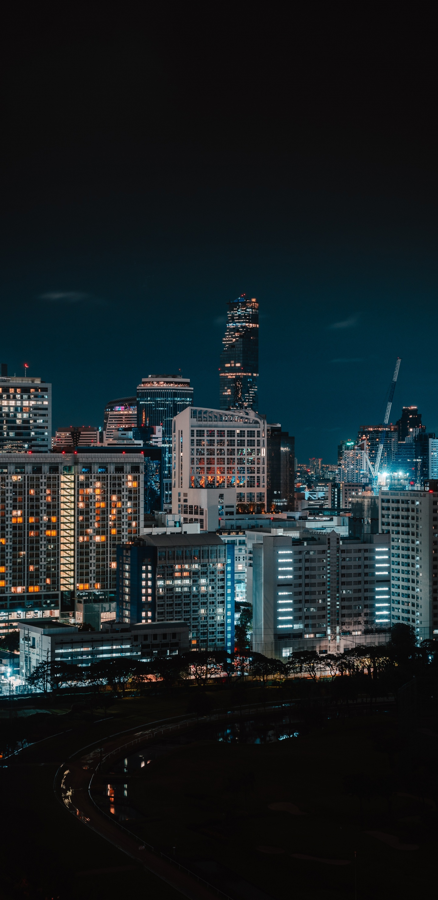 Horizonte de la Ciudad Durante la Noche. Wallpaper in 1440x2960 Resolution