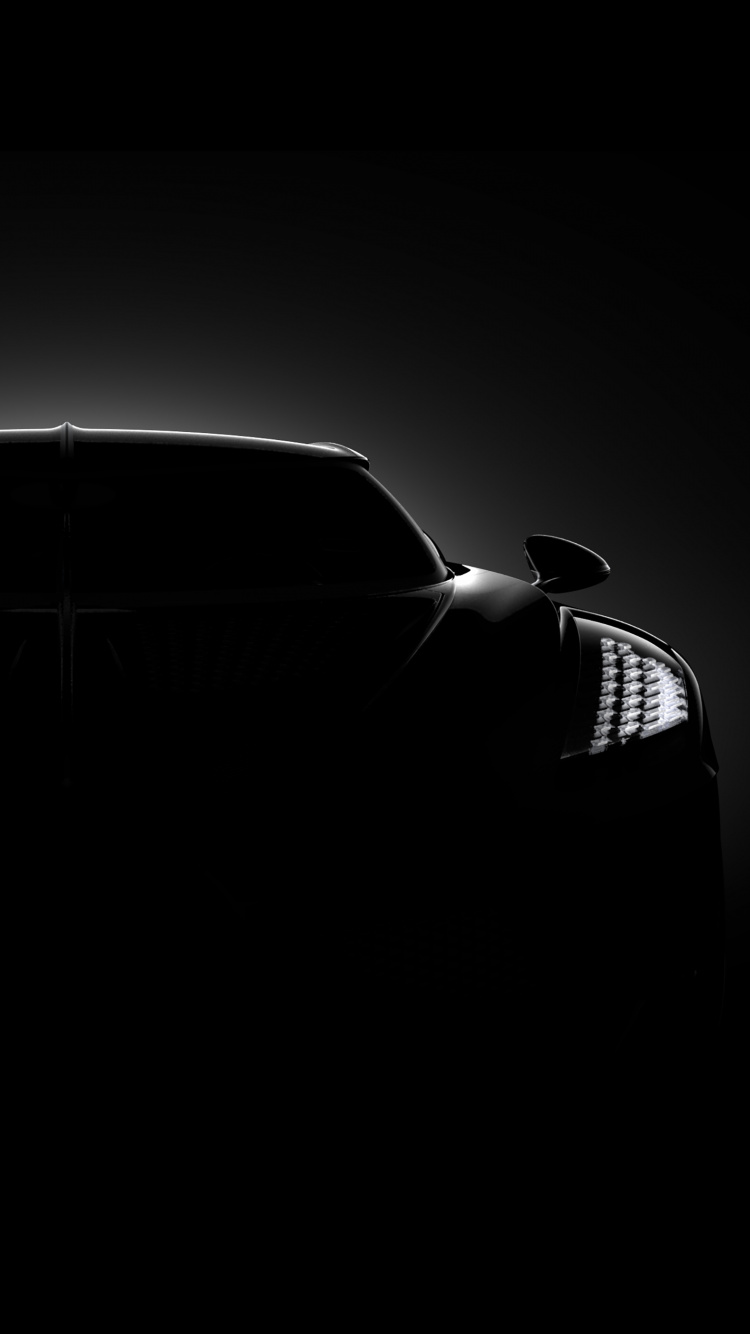 Black Car in Grayscale Photography. Wallpaper in 750x1334 Resolution