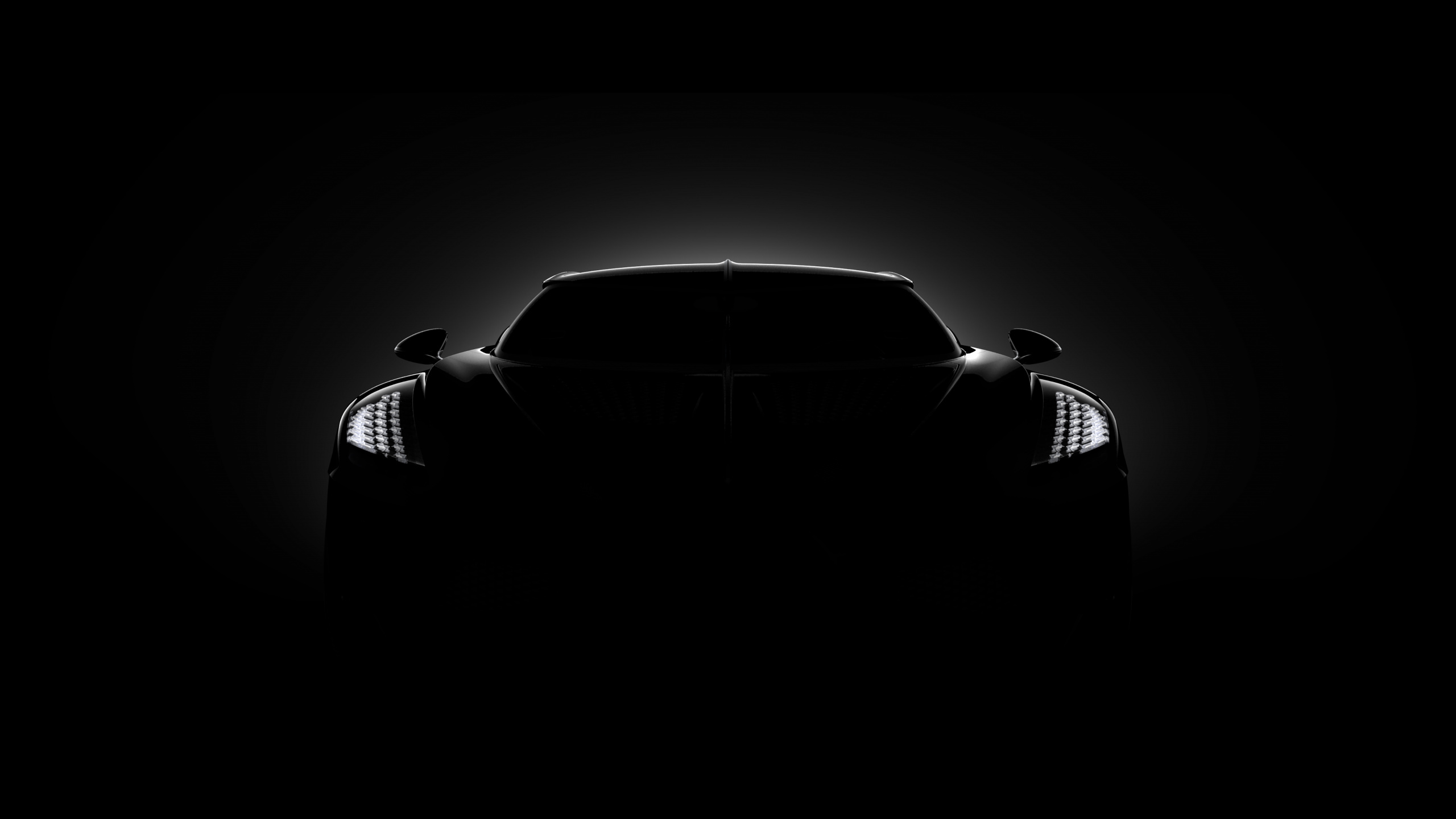 Voiture Noire Dans la Photographie en Niveaux de Gris. Wallpaper in 2560x1440 Resolution