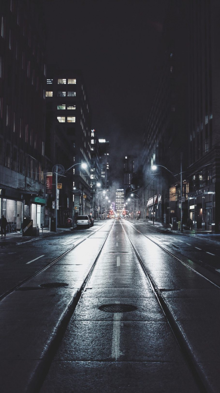 Street, City, Road, Building, Automotive Lighting. Wallpaper in 750x1334 Resolution