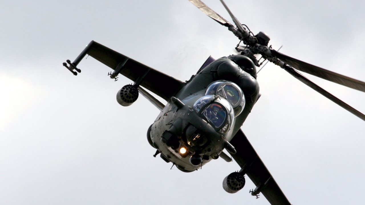 Helicóptero Negro y Gris Volando en el Cielo. Wallpaper in 1280x720 Resolution