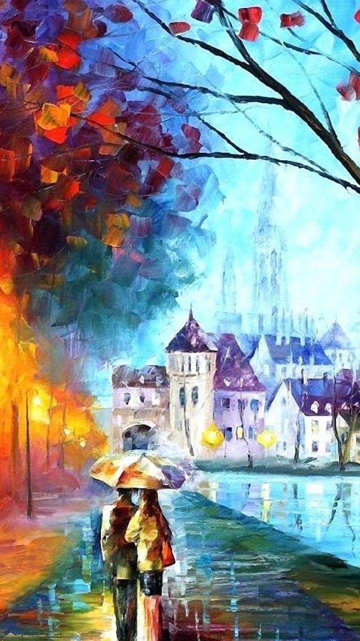 Femme en Robe Noire Marchant Sur le Trottoir Sous un Ciel Bleu et Orange. Wallpaper in 720x1280 Resolution