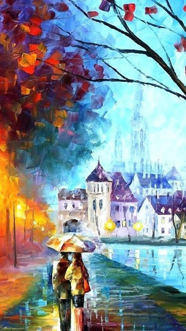 Femme en Robe Noire Marchant Sur le Trottoir Sous un Ciel Bleu et Orange. Wallpaper in 750x1334 Resolution