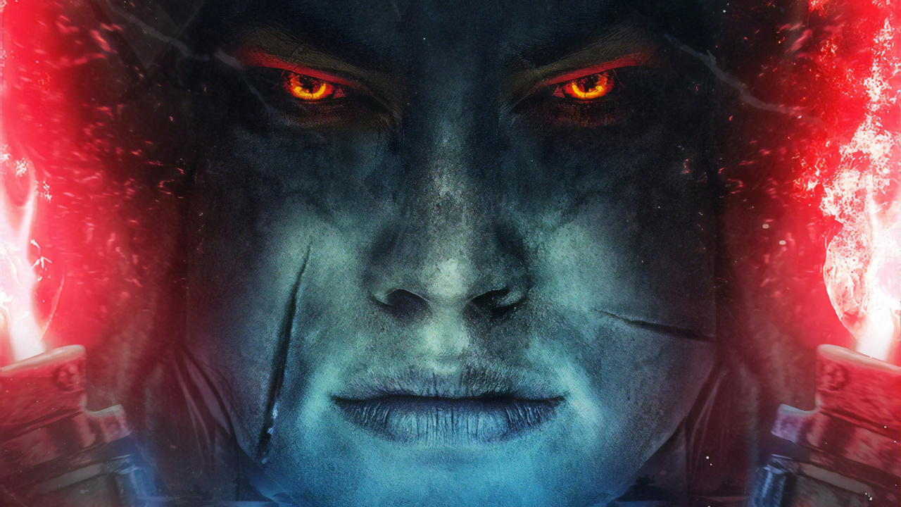 Person Mit Schwarz-roter Gesichtsbemalung. Wallpaper in 1280x720 Resolution