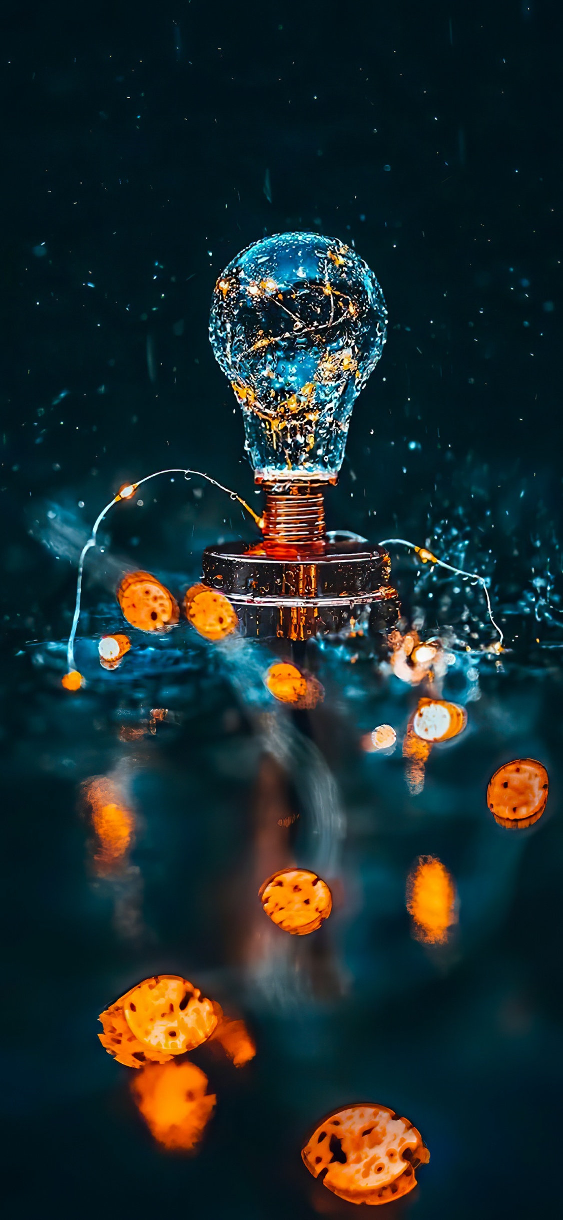 Kreative Bearbeitungen, Kreativität, Wasser, Orange, Kunst. Wallpaper in 1125x2436 Resolution