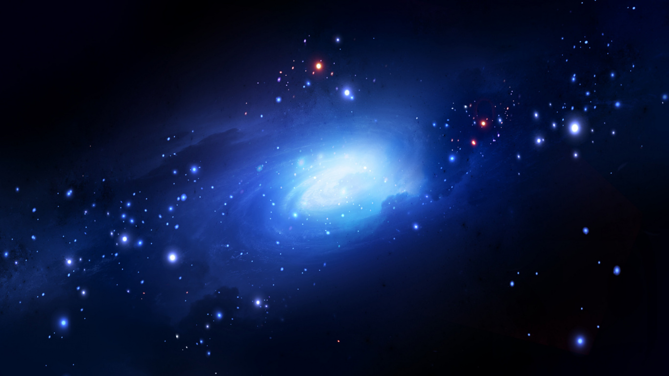 Blue and White Galaxy Illustration. Wallpaper in 1366x768 Resolution