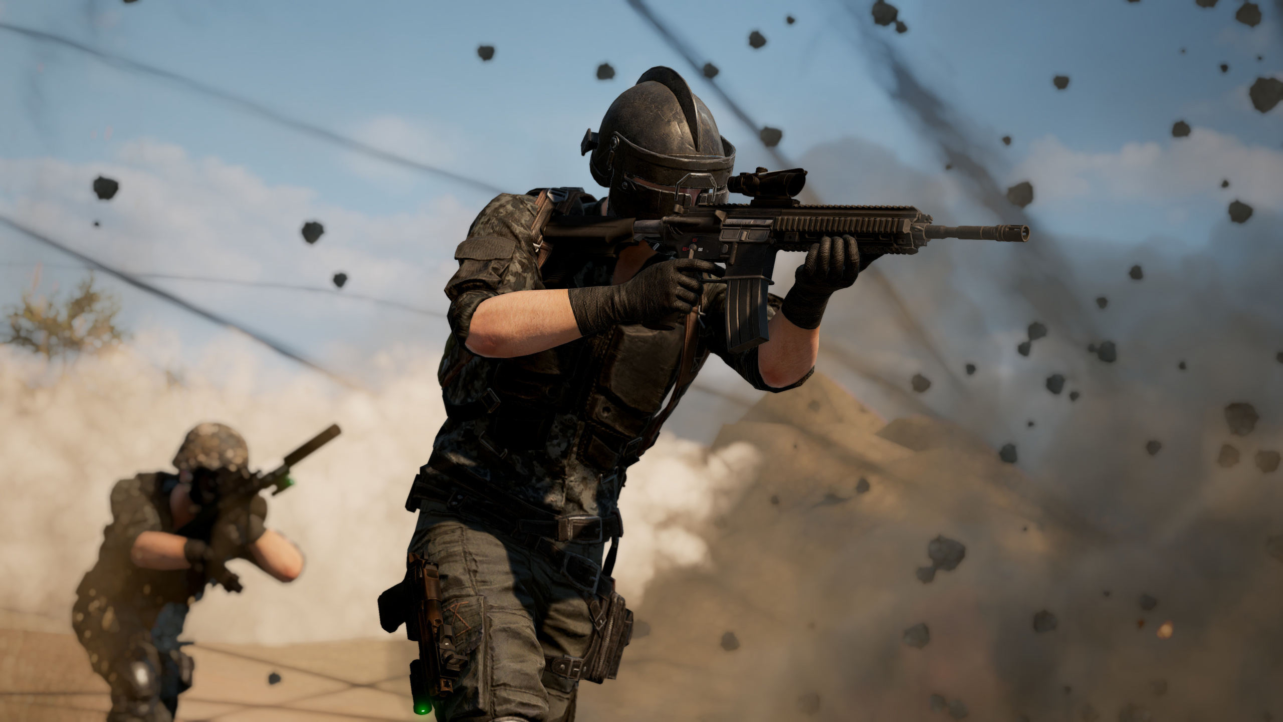 PUBG, 军的伪装, 伪装, 空气枪, 军事人 壁纸 2560x1440 允许