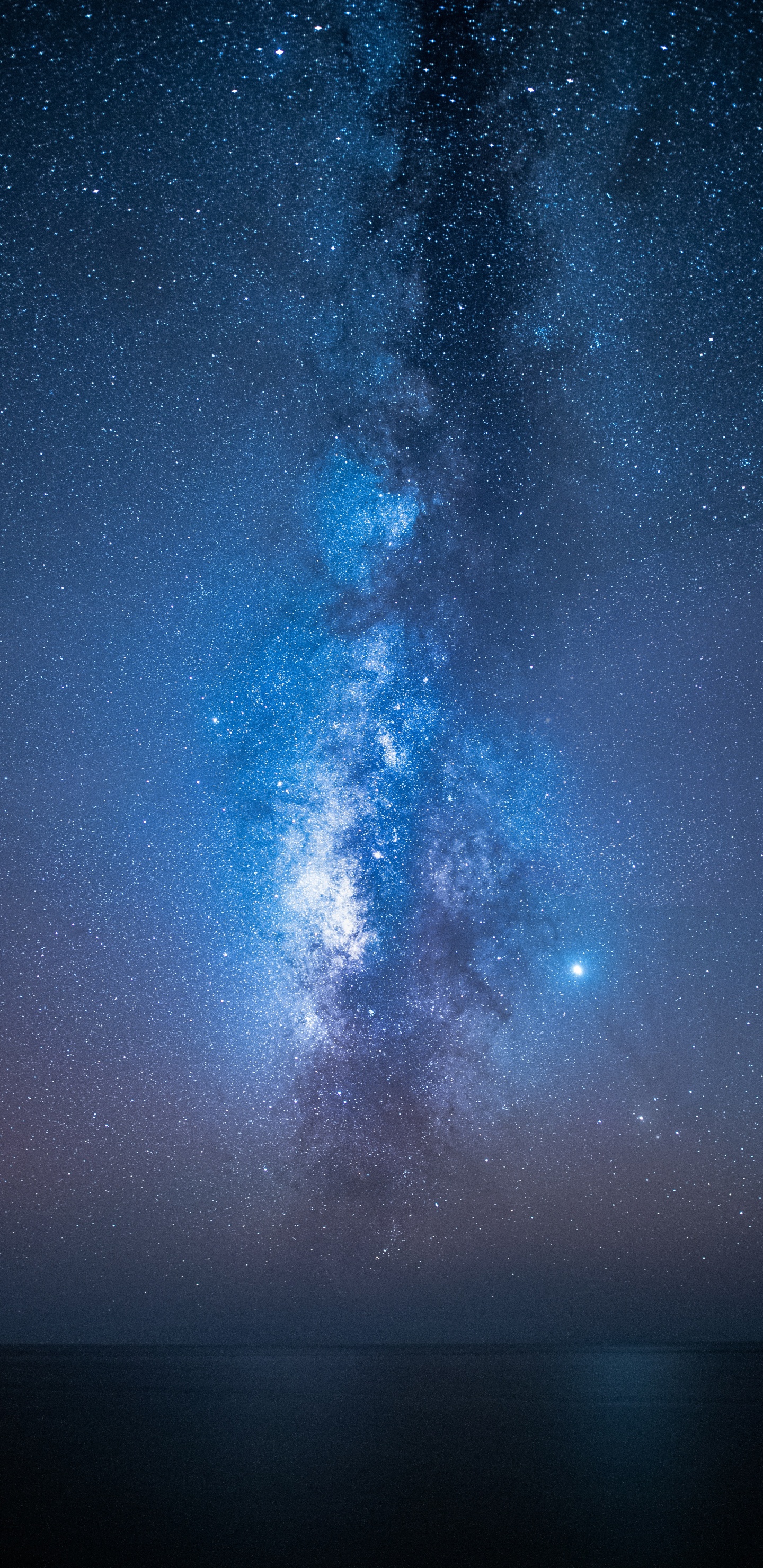 Blue and Black Starry Night Sky. Wallpaper in 1440x2960 Resolution