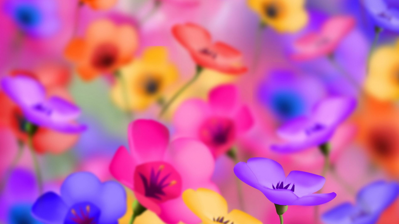 Purple and Yellow Flower Petals. Wallpaper in 1366x768 Resolution