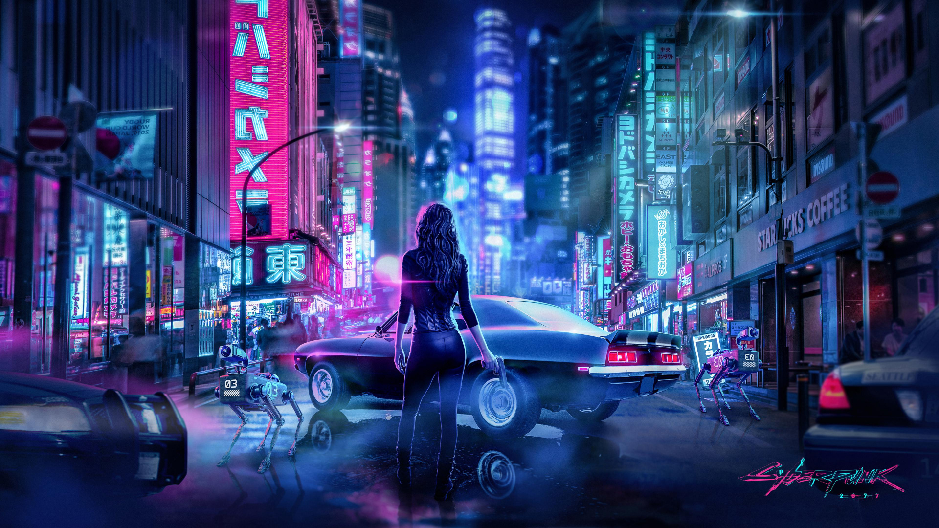 庞克, 庞克2077, 庞克2020年, 裁谈会业务, 车灯 壁纸 1920x1080 允许