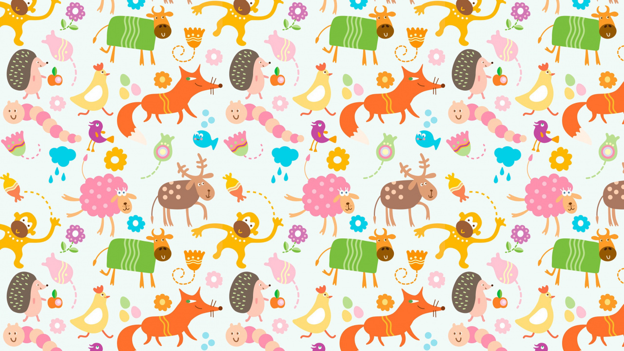 Blanco Verde y Rosa Corazones y Corazones Estampado Textil. Wallpaper in 1280x720 Resolution