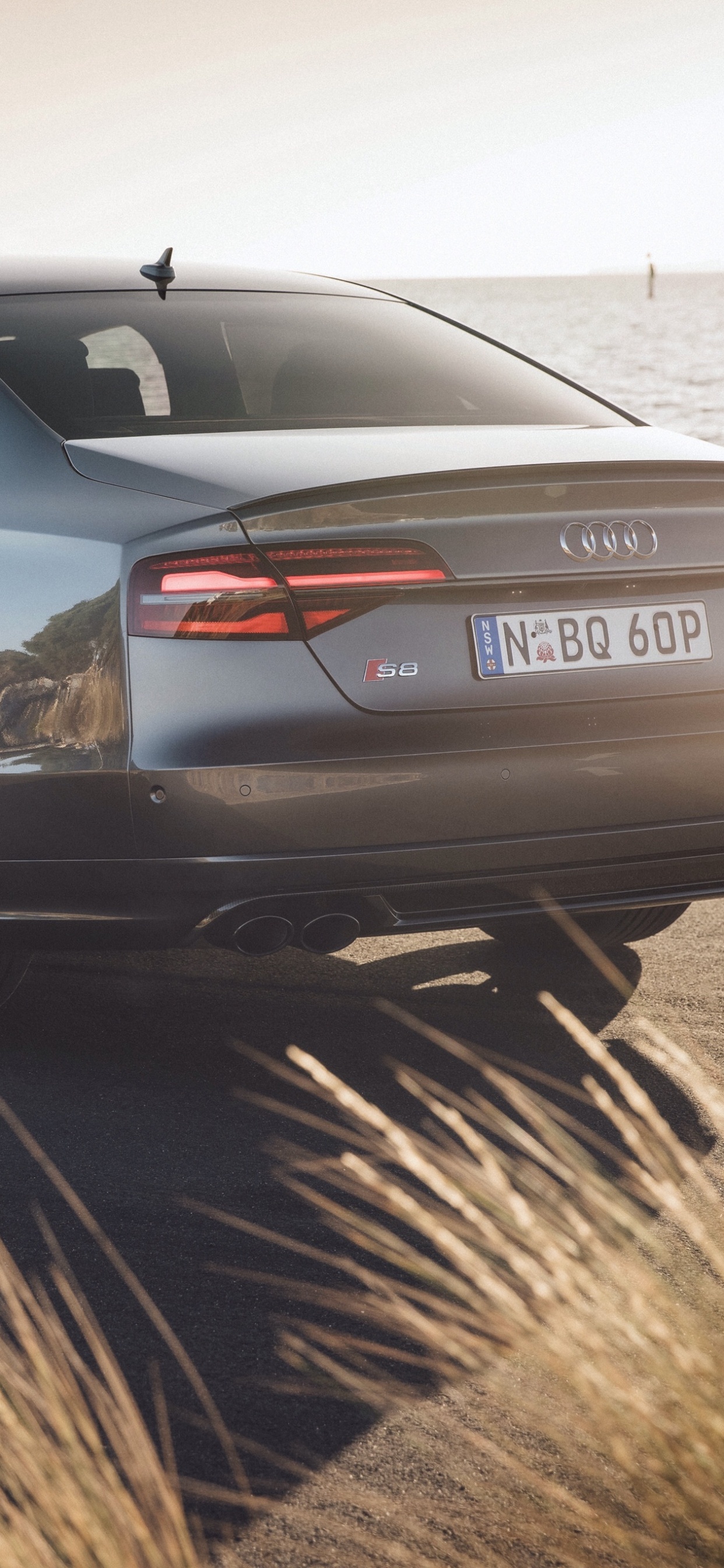 Mercedes Benz Coupe Negro en Campo Marrón. Wallpaper in 1242x2688 Resolution