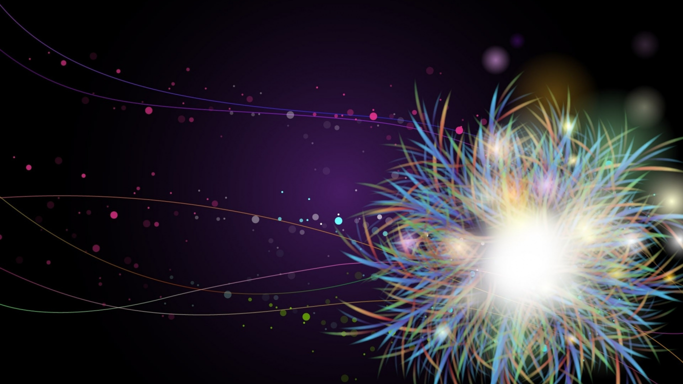 Blaues Und Grünes Feuerwerk. Wallpaper in 1366x768 Resolution