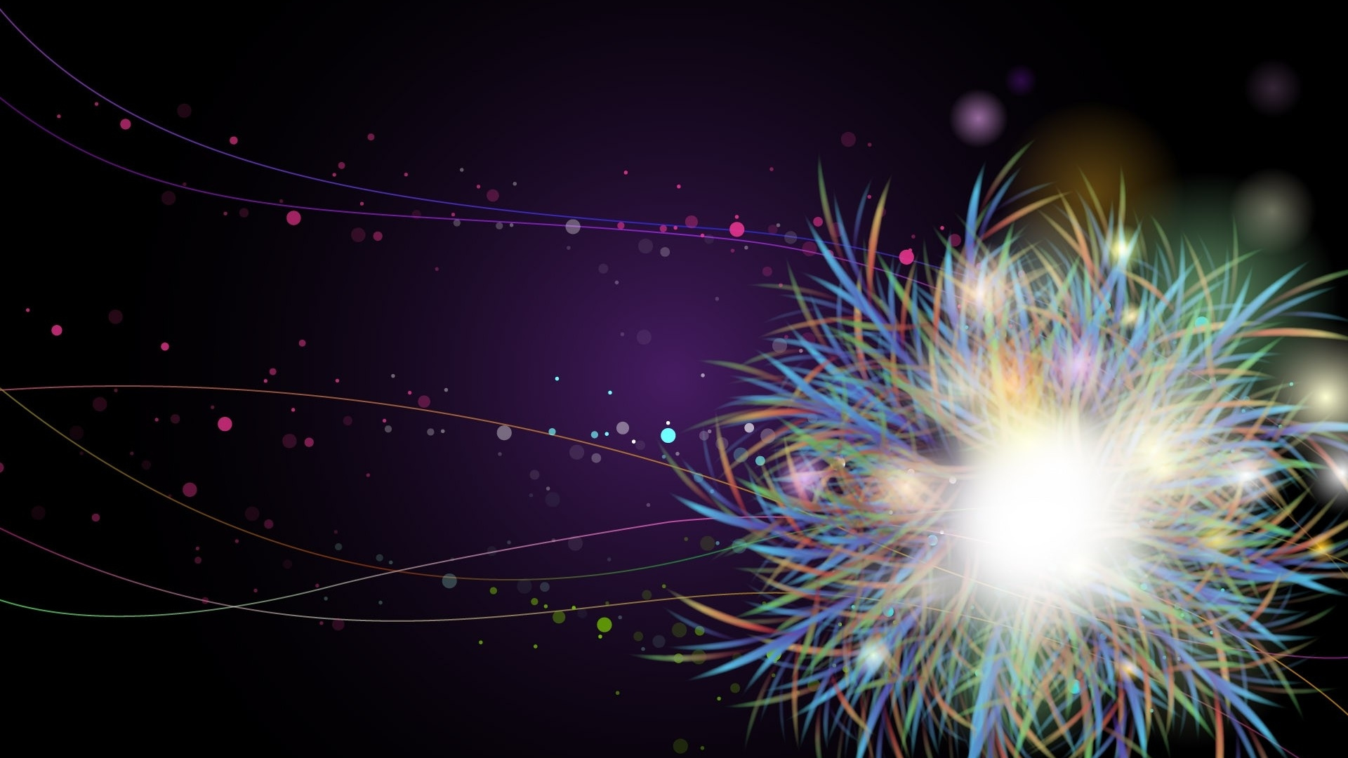 Blaues Und Grünes Feuerwerk. Wallpaper in 1920x1080 Resolution