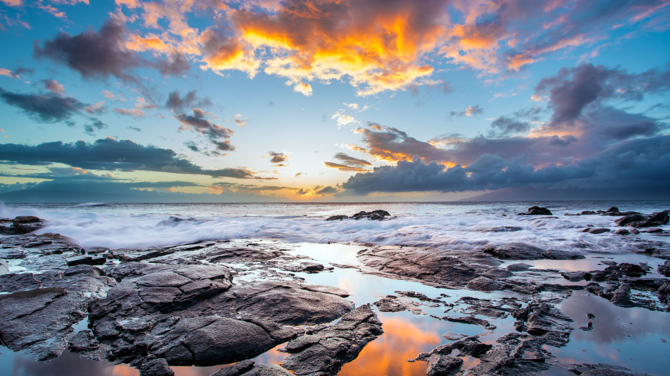 Wasser, Cloud, Wasserressourcen, Atmosphäre, Natur. Wallpaper in 1366x768 Resolution