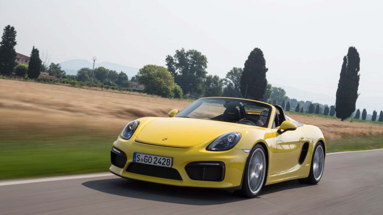 Yellow Porsche 911 on Road During Daytime. Wallpaper in 1280x720 Resolution
