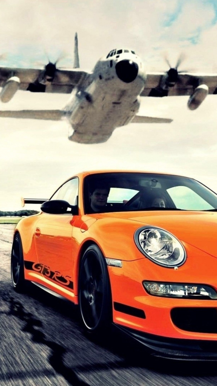 Orange Lamborghini Aventador Parked on Gray Concrete Floor During Daytime. Wallpaper in 750x1334 Resolution