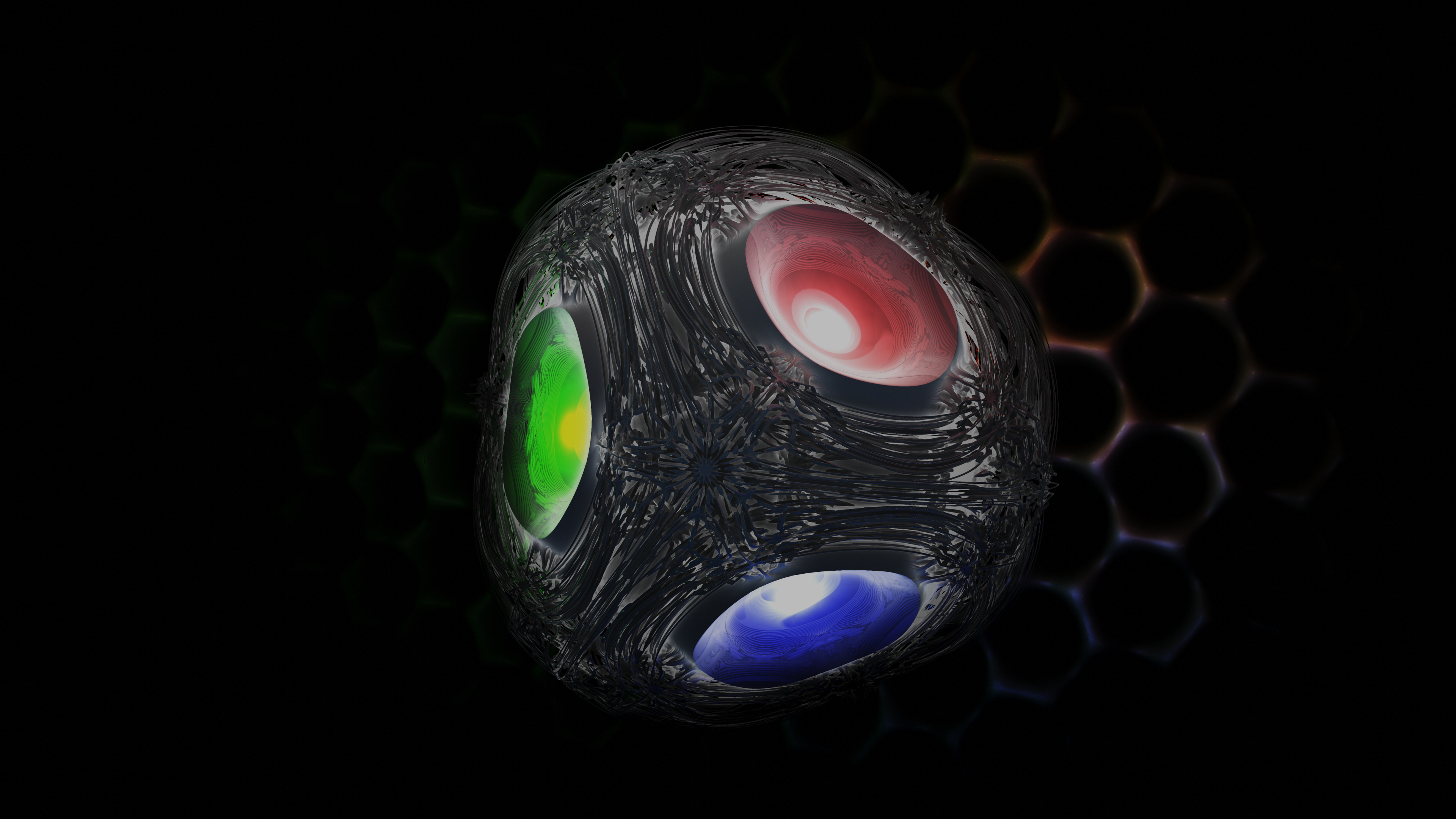 Colorfulness, Darkness, Space, Teal, Circle. Wallpaper in 3840x2160 Resolution