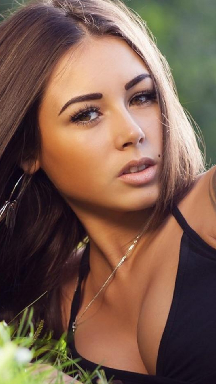 Model, Tattoo, Beauty, Long Hair, Tattoos. Wallpaper in 750x1334 Resolution