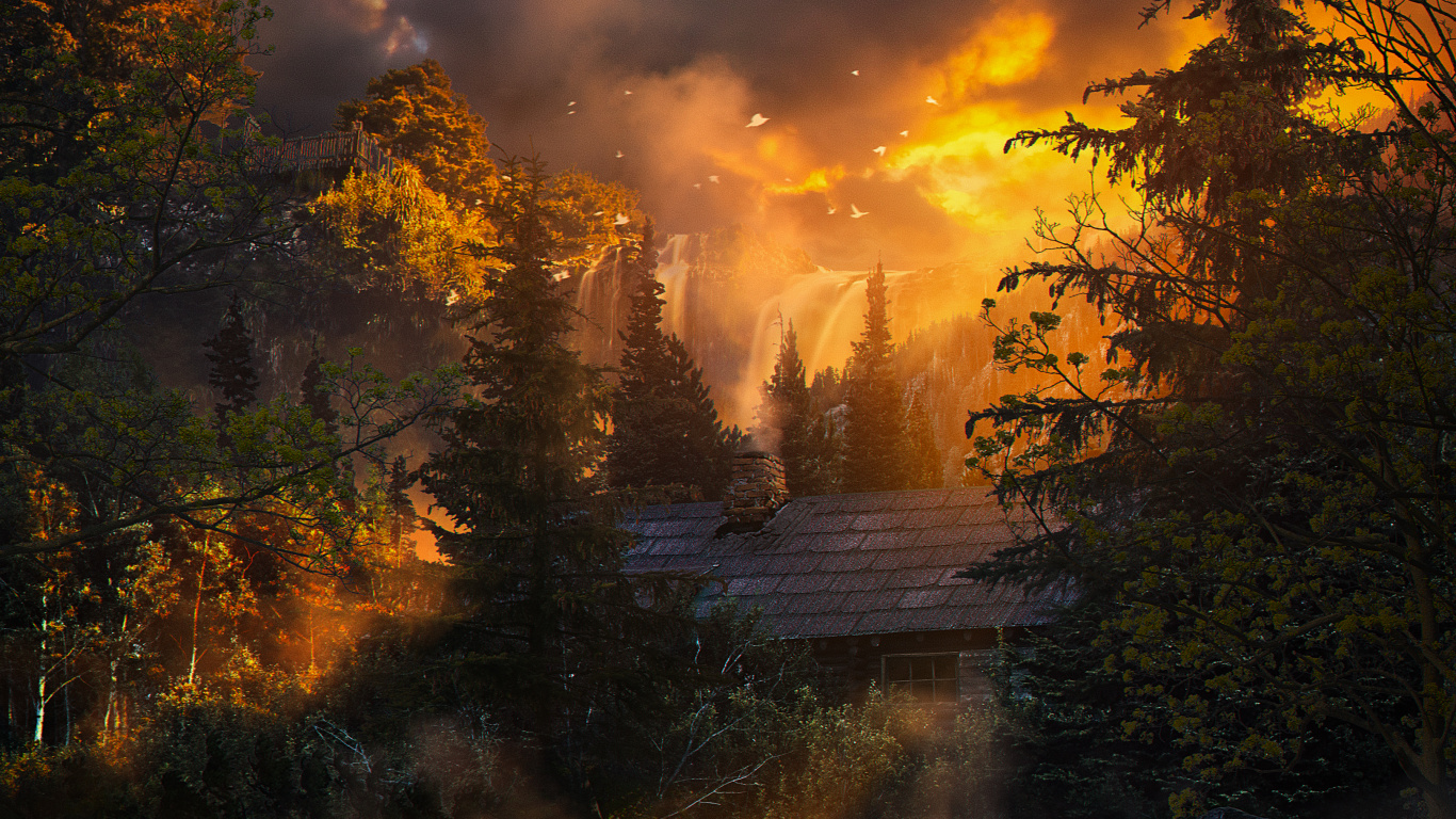 Nature, Atmosphère, Eau, Afterglow, Paysage Naturel. Wallpaper in 1366x768 Resolution