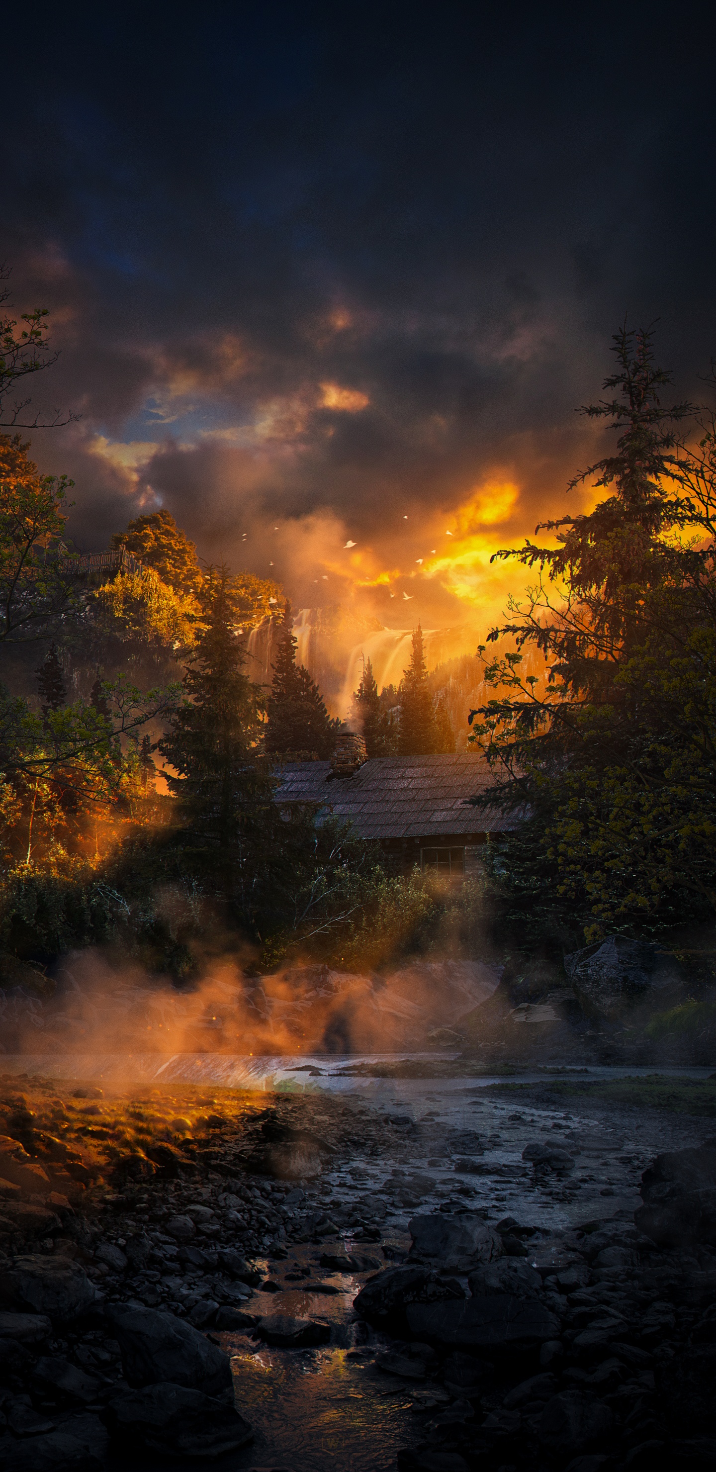 Nature, Atmosphère, Eau, Afterglow, Paysage Naturel. Wallpaper in 1440x2960 Resolution