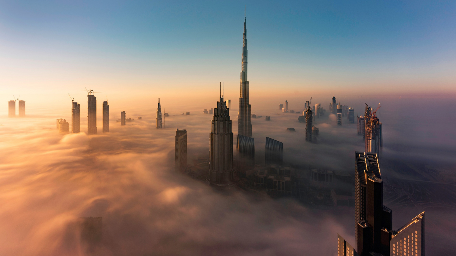 Silhouette of City Buildings During Sunset. Wallpaper in 1920x1080 Resolution