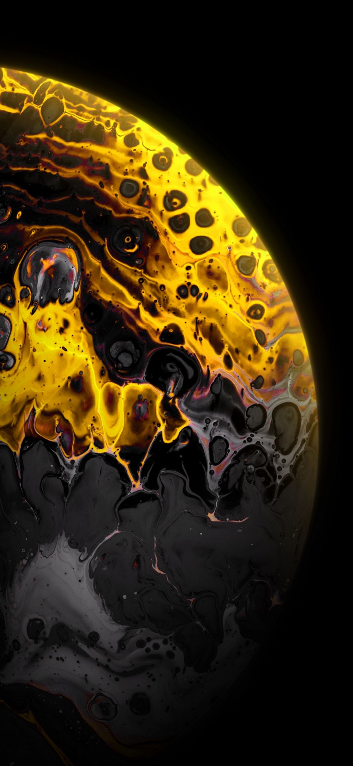 Orange, Black, Yellow, Amber, Liquid. Wallpaper in 1125x2436 Resolution