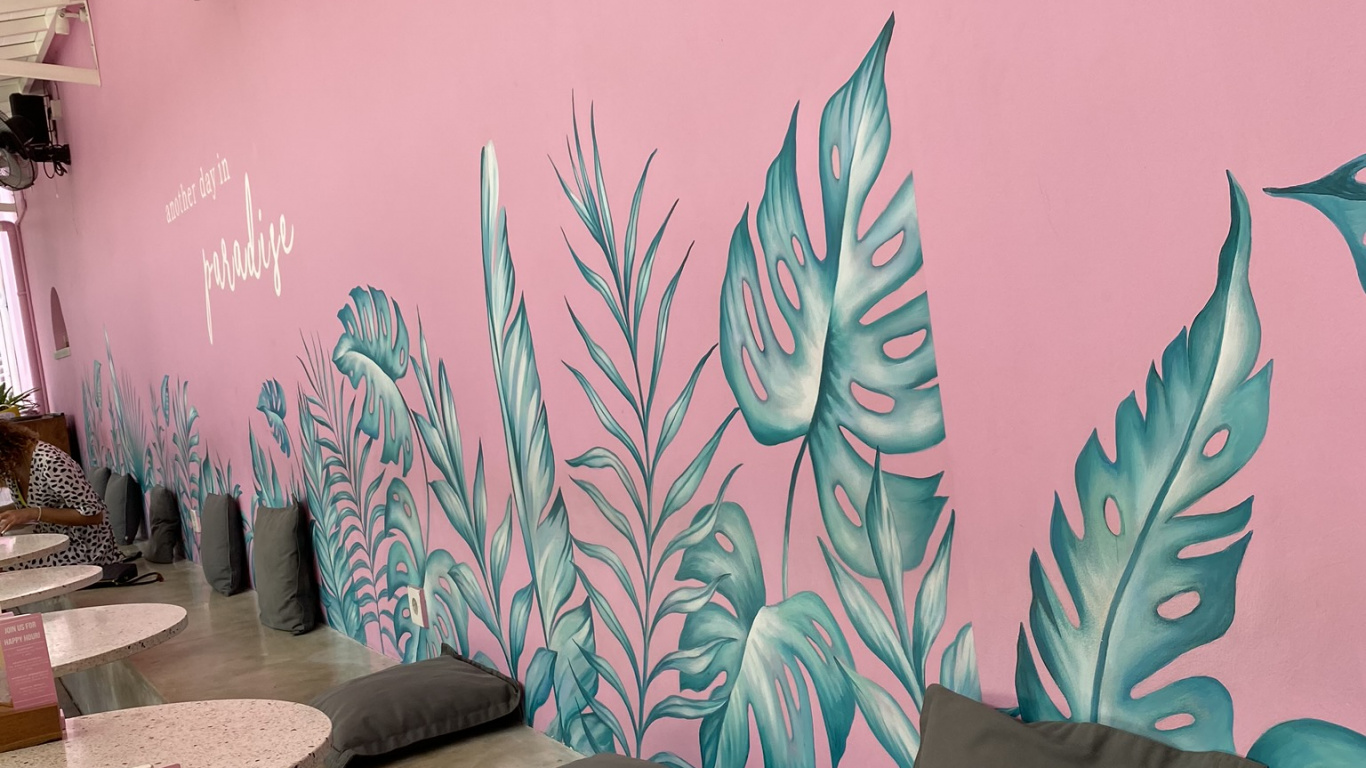 Indonesien, Bali, Wand, Kunst, Design. Wallpaper in 1366x768 Resolution