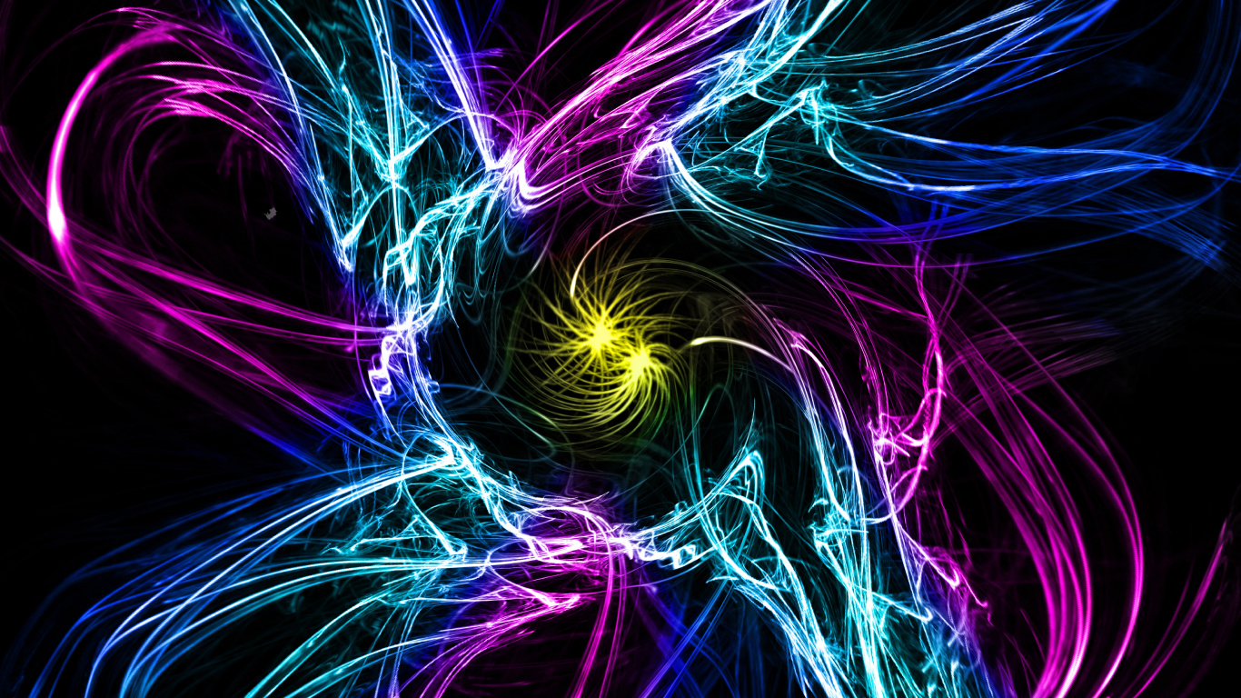 Peinture Abstraite Violette et Bleue. Wallpaper in 1366x768 Resolution