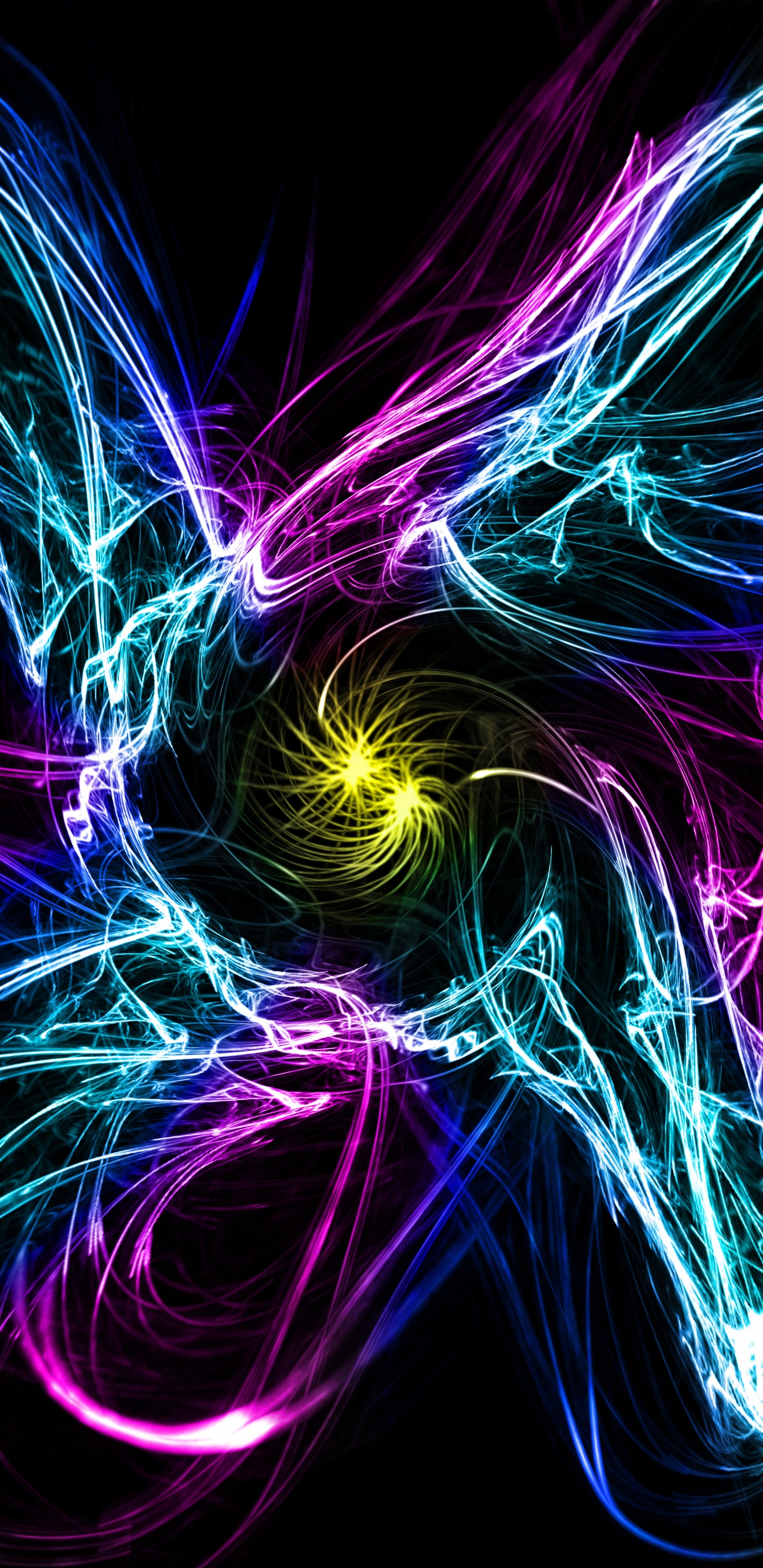 Lila Und Blaue Abstrakte Malerei. Wallpaper in 1440x2960 Resolution