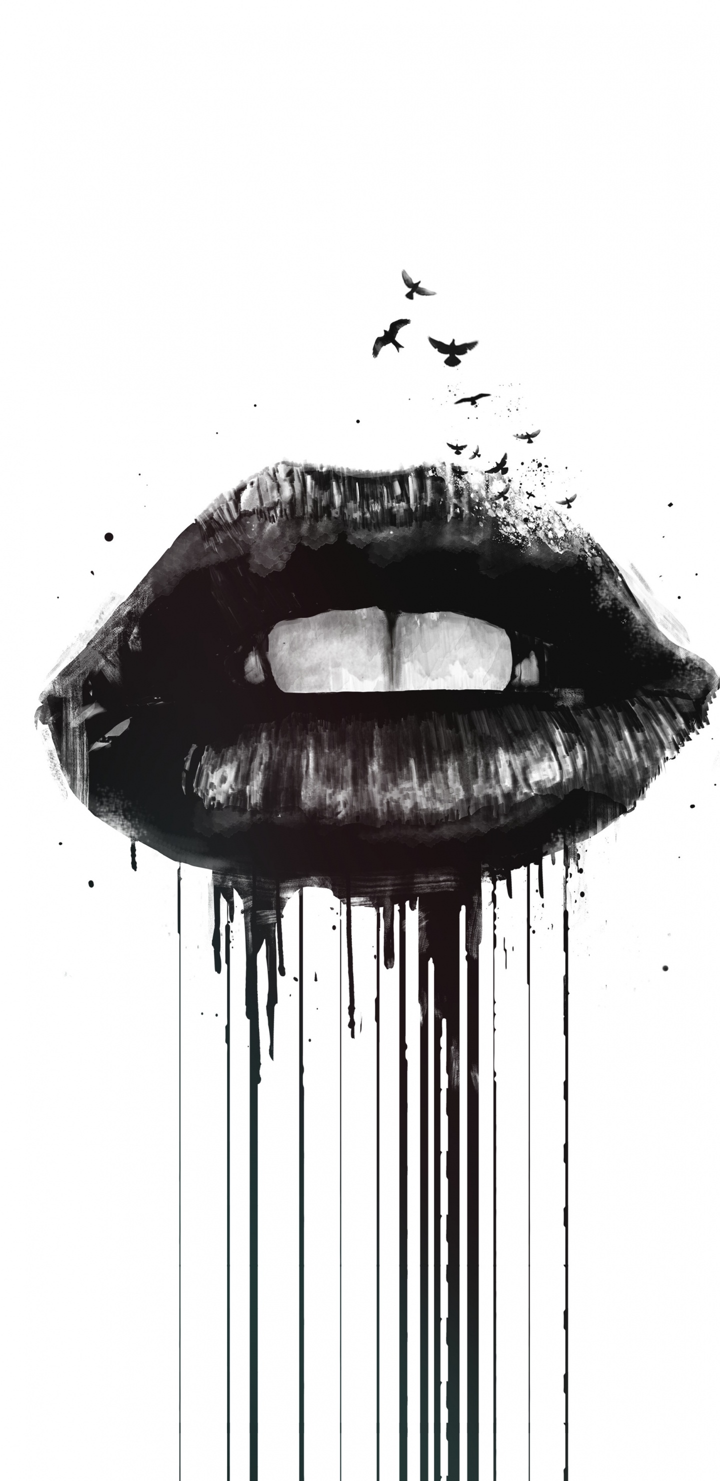 Schwarze Tinte Kunst, Kunst, Poster, Zeichnung, Posterlounge. Wallpaper in 1440x2960 Resolution