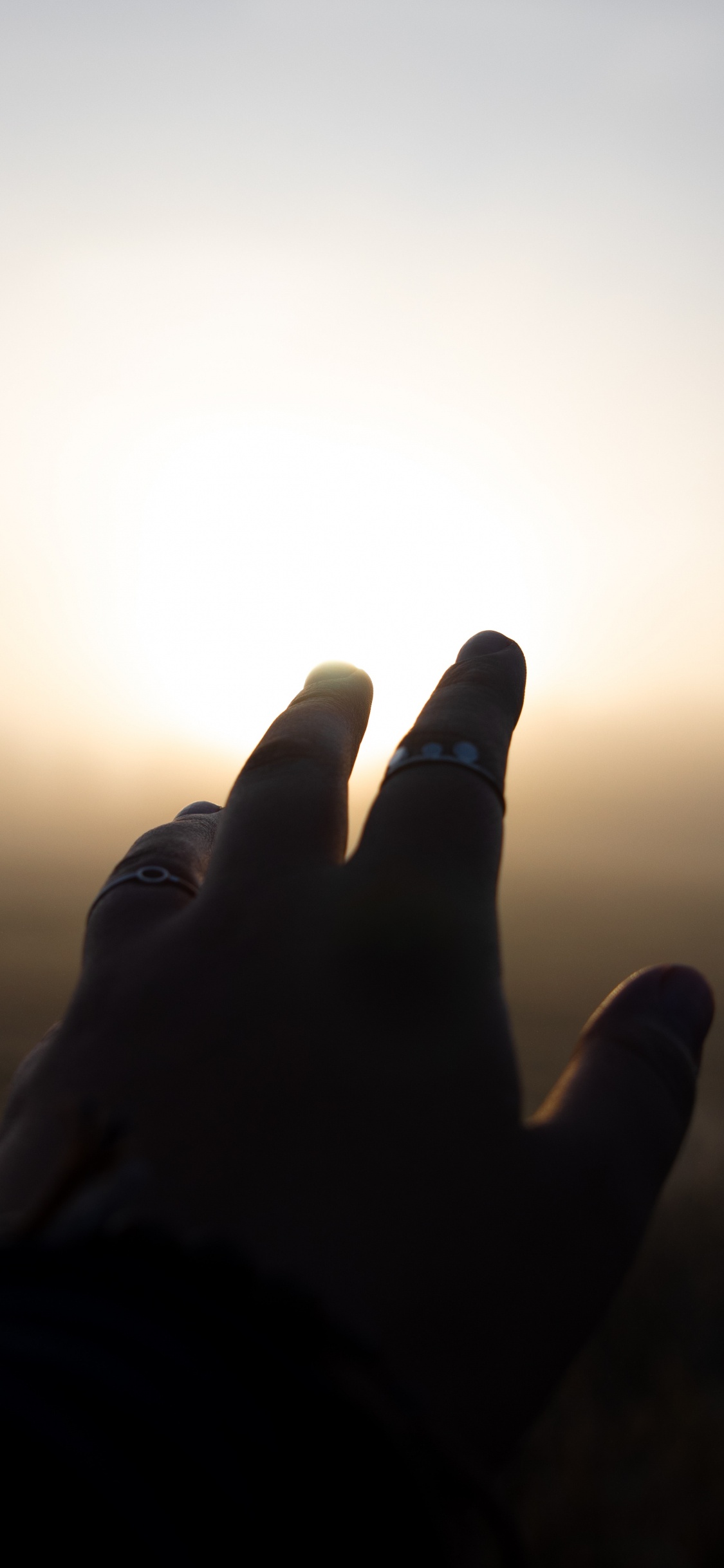 Persons Left Hand Doing Peace Sign. Wallpaper in 1125x2436 Resolution