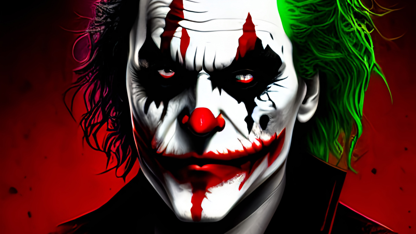 Joker, Kunst, Carmine, Grafik-design, Fang. Wallpaper in 1366x768 Resolution