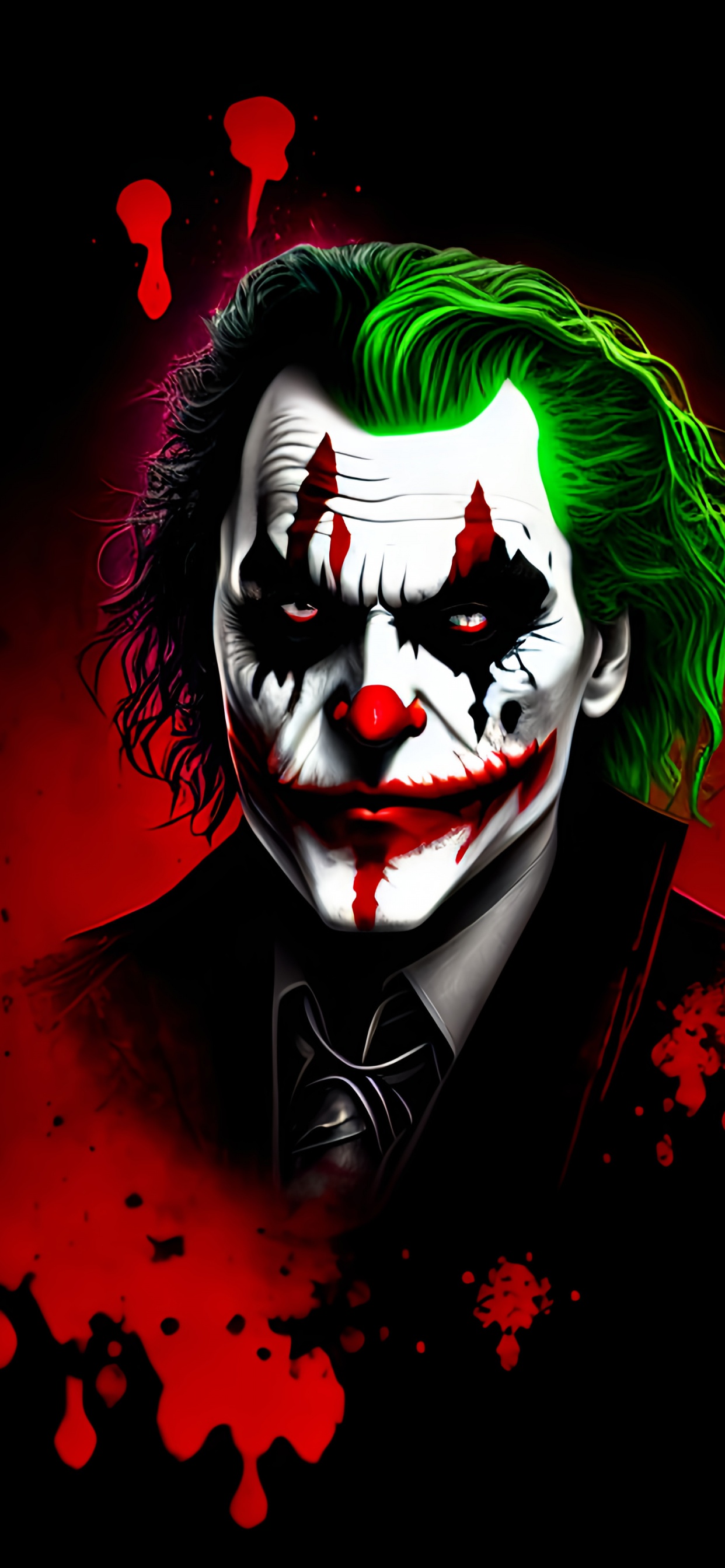 Joker, Red, Art, Graphics, Darkness. Wallpaper in 1242x2688 Resolution