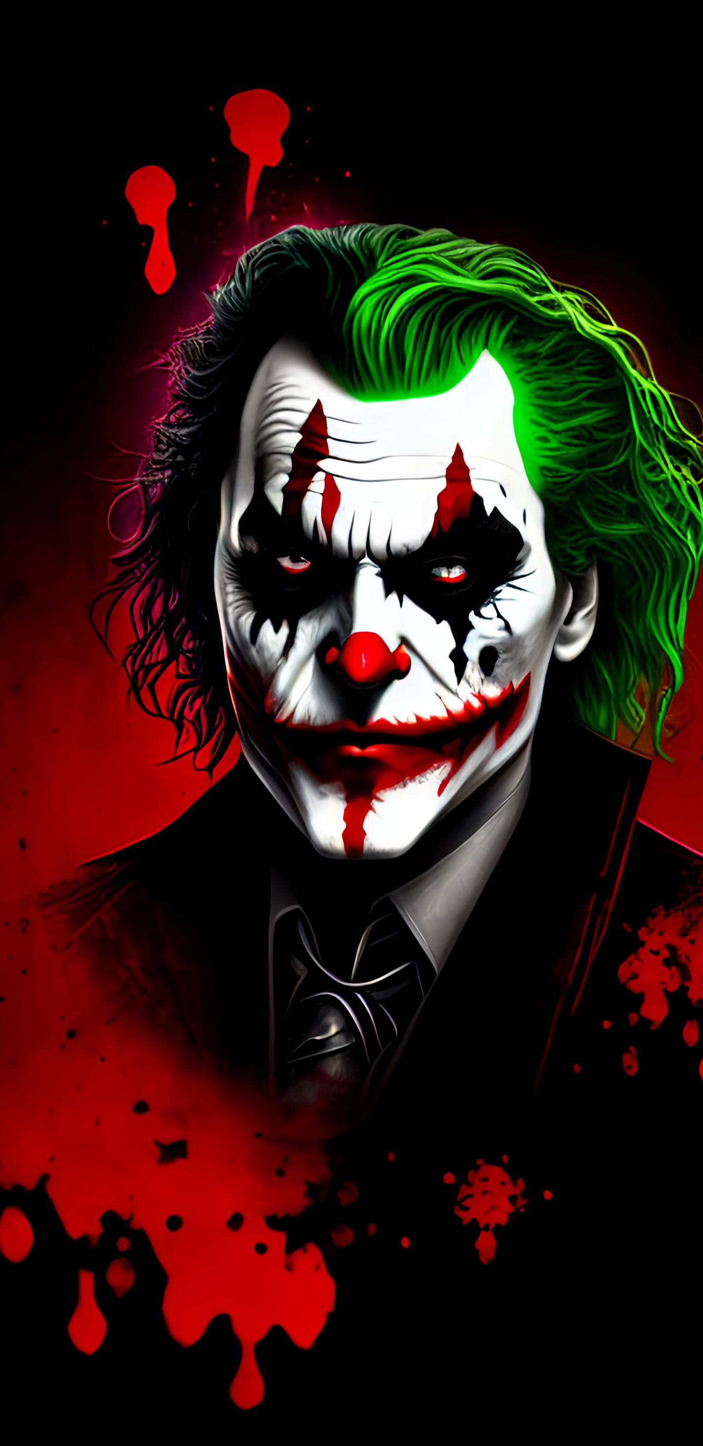 Joker, Red, Art, Graphique, Obscurité. Wallpaper in 1440x2960 Resolution