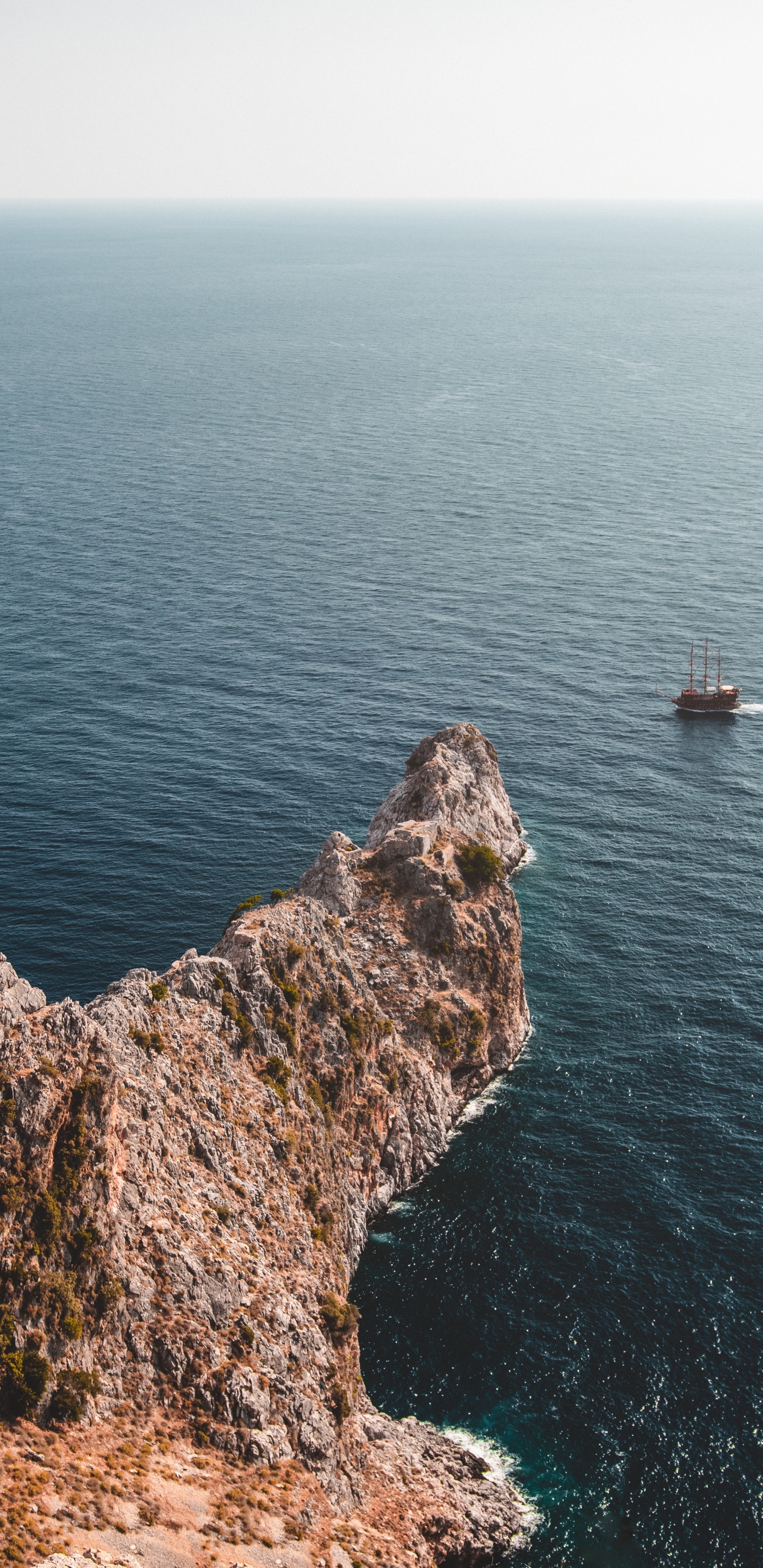 Pointe de la Péninsule D'Alanya, Mer, Côte, Falaise, Klippe. Wallpaper in 1440x2960 Resolution